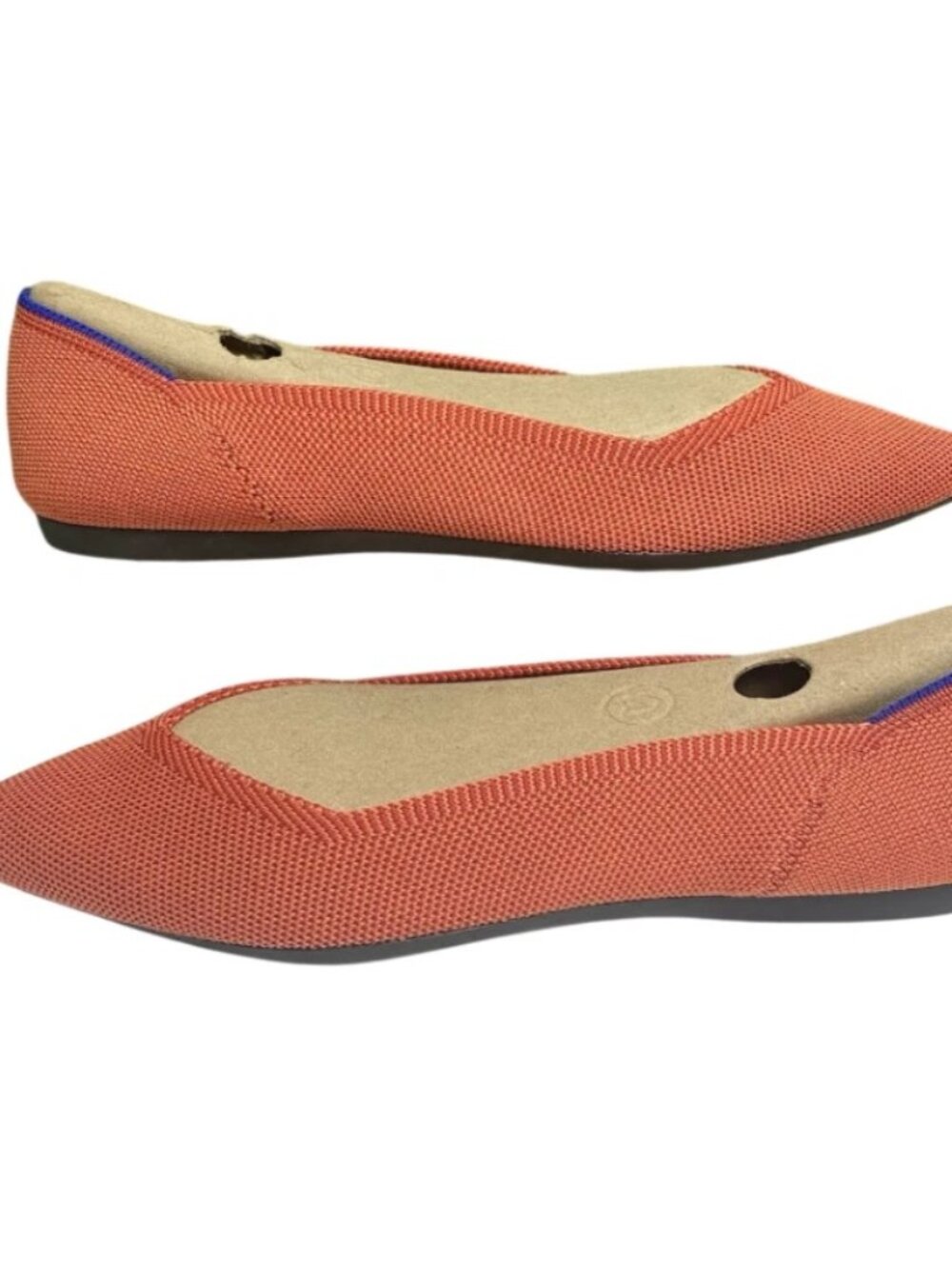 Rothy's The Point Flame Persimmon Orange Flat Knit Slip On Shoes Women Sz 9.5 OG